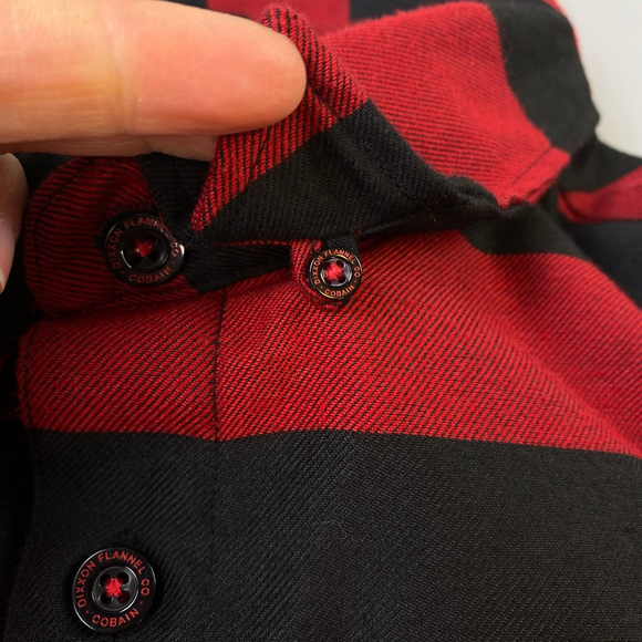 DIXXON Flannel Shirt Mens 3X The Cobain Red Black Striped Flannel Grunge Nirvana - Picture 7 of 15